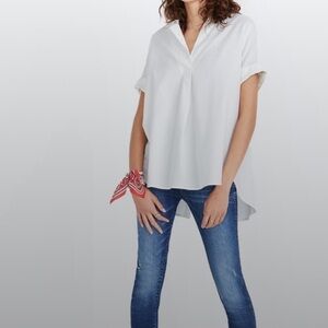 Madewell Courier Button-Back Shirt in Pure White